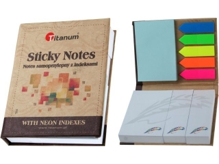 Zak�adki indeksuj�ce Titanum z indeksami fluo PP 81mm x 105mm (TK4)