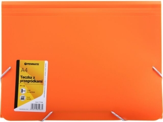Teczka z 13-ma przegr�dkami PENMATE A4 PP-104 - pomara�czowa