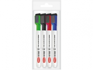 Pisaki do bia�ych tablic z magnesem TOMA  1,5mm etui 4 kol.