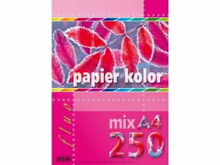 Papier ksero kolorowy A4 250k. KRESKA mix fluo