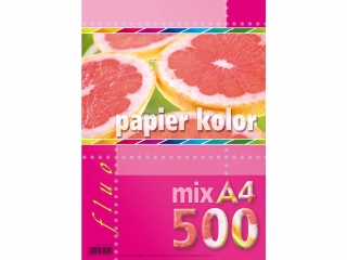 Papier ksero kolorowy A4 500k. KRESKA mix fluo