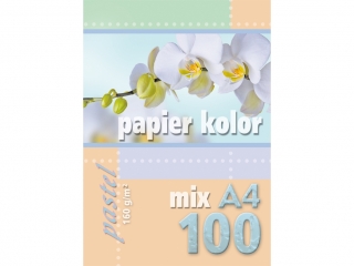Papier ksero kolorowy A4 100k. KRESKA mix pastel 160g