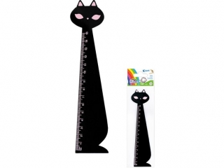 Linijka FIORELLO drewniana KOT 15cm czarna