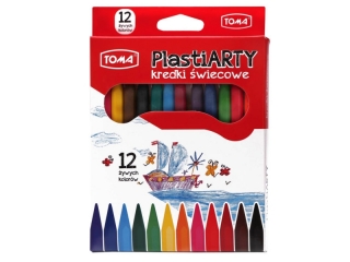 Kredki szkolne �wiecowe TOMA PlastiARTY 12 kolor�w 10cm �cie