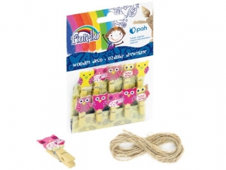 Ozdoby drewniane FIORELLO Spinacze klamerki Sowa GR-WD717 10 szt. 41x22mm