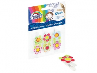 Ozdoby drewniane FIORELLO Spinacze klamerki Kwiatek GR-WD723 6 szt. 38x26mm