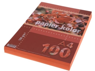 Papier ksero kolorowy A4 100k. 160g KRESKA pomara�czowy