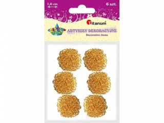 Kulki druciane TITANUM 1,6cm/ 6szt Z�ote