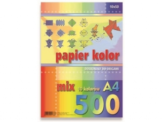Papier ksero kolorowy A4 500k. KRESKA mix 10 kolor�w 80g