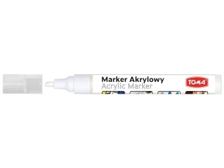 Marker akrylowy TOMA 2, 5mm okr�g�a - bia�y