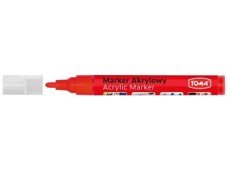 Marker akrylowy TOMA 2, 5mm okr�g�a - czerwony