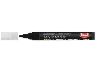 Marker akrylowy TOMA 2, 5mm okr�g�a - czarny