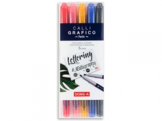 Pisak do kaligrafii dwustronny DONG-A 2 mm/5mm p�dzelek 5 kolor�w