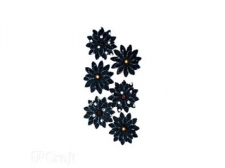 KWIATY JEANS KROPKI, 6 SZT. MARINE