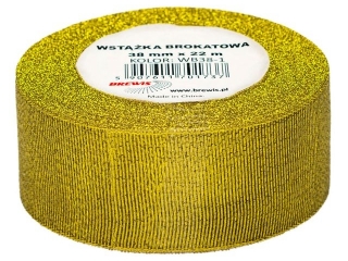 Wstka brokatowa rozmiar: 38mm x 22 m kolor: zoty