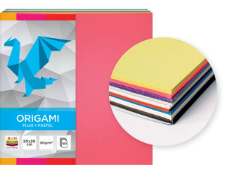 Papier origami 20x20cm 100 Fluo+Pastel