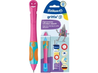 Ołówek PELIKAN Griffix pink blister +wkłady - dla praworęcznych