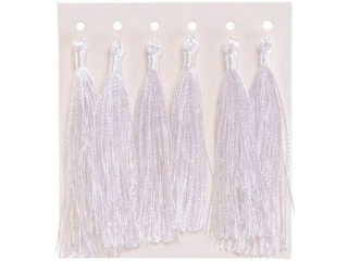 Fr�dzelki (chwosty ozdobne) d�ugo��: 8 cm ilo��: 6 szt  kolor: bia�y