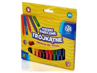 Kredki �wiecowe ASTRA tr�jk�tne 12 kolor�w