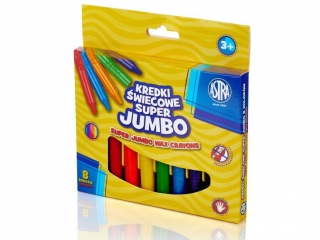 Kredki �wiecowe ASTRA super Jumbo 8 kolor�w - 14mm/100mm