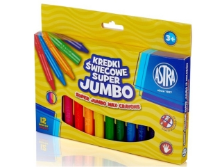 Kredki �wiecowe ASTRA super Jumbo 12 kolor�w - 14mm /100mm