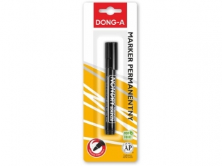Marker permanentny DONG-A okr�g�a ko�c�wka, czarny, blister