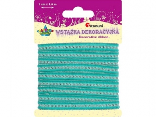 Wst��ka dekoracyjna TITANUM 1cm/1,5m turkusowa