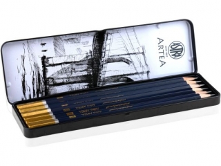 O��wki grafitowe ASTRA Artea do szkicowania w metalowym pude�ku 6szt.
