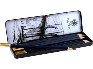 O��wki grafitowe ASTRA Artea do szkicowania w metalowym pude�ku 6szt.