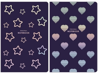 Brulion A5 linia 80k kremowy papier, "Personal notebook"  [opakowanie=4szt]
