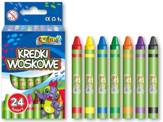 Kredki woskowe PENMATE Kolori Premium Dino 24 kolory