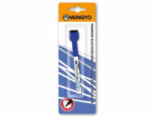 Marker sucho�cieralny MUNGYO mini z czy�cikiem niebieski na blistrze