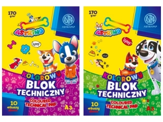 Blok techniczny kolorowy A3 10k. 170g ASTRAPAP Astrino