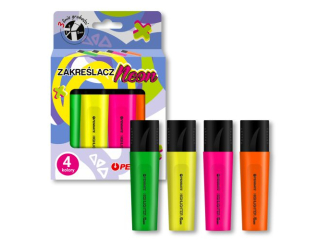 Zakre�lacz PENMATE neonowy 4szt. komplet