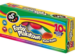 Farby plakatowe AS 10 kolor�w - 20 ml