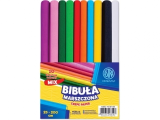 Bibula marszczona ASTRAPAP 25*200 cm, MIX 10 kol., zestaw
