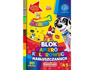 Blok papier�w kolorowych nab�yszczanych ASTRINO A5, 50k