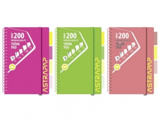 Koozeszyt PP A5 200k. ASTRAPAP Neon line, kratka