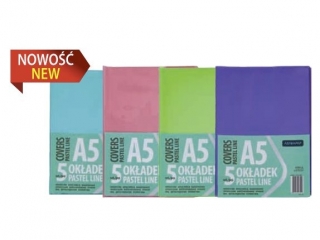 Ok�adka A5 PASTEL LINE nieregulowana, 5 szt