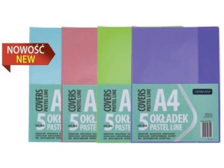 Ok�adka A4 PASTEL LINE nieregulowana, 5 szt