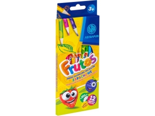 Kredki o��wkowe zapachowe tr�jk�tne ASTRA FRUTOS - 12 kolor�w