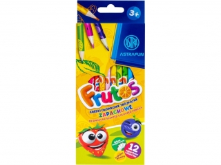 Kredki o��wkowe zapachowe tr�jk�tne ASTRA FRUTOS - 12 kolor�w