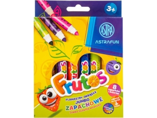 Flamastry okr�g�e zapachowe jumbo ASTRA FRUTOS - 8 kolor�w