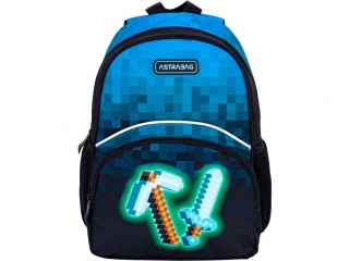 Plecak 30cm (12") ASTRABAG dziecięcy wycieczkowy BLUE PIXEL, AK300