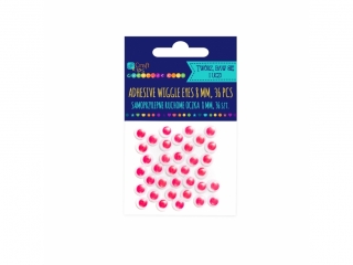 Samoprzylepne ruchome oczka DPCRAFT 8mm r�owe, 36szt