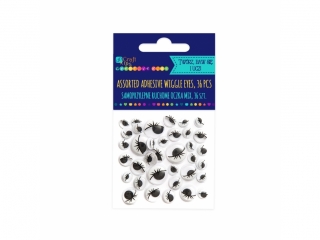 Samoprzylepne ruchome oczka z rz�sami DPCRAFT mix - czarne 3