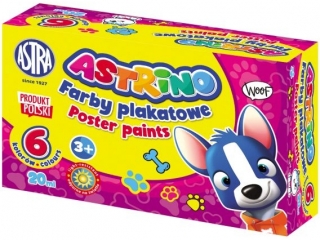 Farby plakatowe ASTRINO  6 kolory 20ml