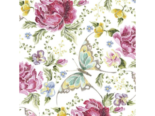Serwetki POL-MAK Maki Lunch 33cm 20szt. Embroidery Flowers and Butterflies SLOG048401