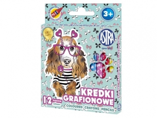 Kredki z glinki kaolinowej ASTRA Pieski 12 kolor�w