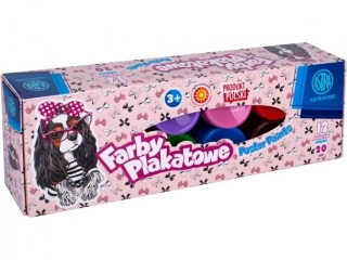 Farby plakatowe ASTRA 12 kolor�w 20ml - Pieski